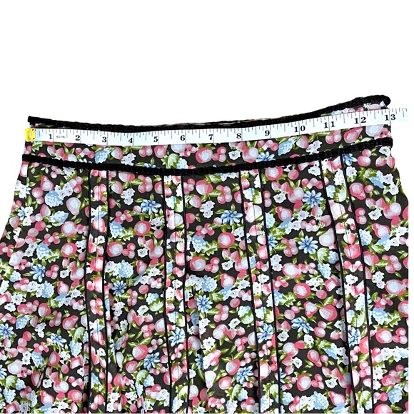 Apuweiser-riche Fit & Flare Fruit Print Mini Skirt Cottagecore Fairycore Chiffon - Picture 3 of 6